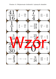 Domino - Dodawanie dodatnich i ujemnych ułamków | matematyka
