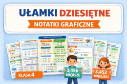 Ułamki dziesiętne notatki graficzne (infografiki)- klasa 4