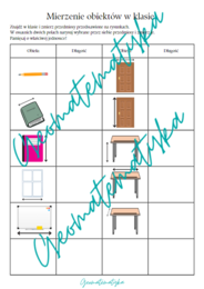Mierzenie obiektów – Karta pracy dla klasy 4