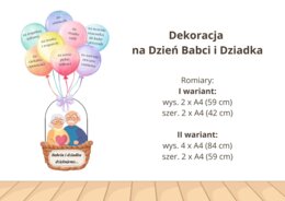 Dekoracja na Dzień Babci i Dziadka - "Babciu, dziadku dziękujemy...
