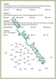 Karta pracy, połącz kropki, obliczenia zegarowe i kalendarzowe, klasa 6, kalendarz i czas