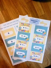 Oblicz i sprawdź! Zestaw: dodawanie do 10 do druku + odejmowanie do 10 do druku. Karty pracy do złożenia.