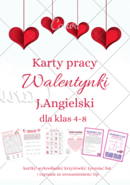 💘 Walentynkowe Karty Pracy – Język Angielski dla klas 4–8 Stwórz wyjątkową lekcję pełną emocji, zabawy i nauki!