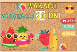 "Odliczamy do Wakacji – Dzień po Dniu!" Kolorowa gazetka, która każdego dnia przypomina dzieciom, ile jeszcze zostało do wakacji! 🎒☀️ Zestaw zawiera aż 68 stron do druku – cyfry do codziennej zmiany, wakacyjne dekoracje i urocze ilustracje owoców, słońca