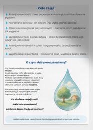 Zajęcia plastyczne: malowanie kropli deszczu farbami, odbijanie kropli paluszkami