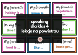 Speaking dla klas 4 - pomysł na lekcje na powietrzu