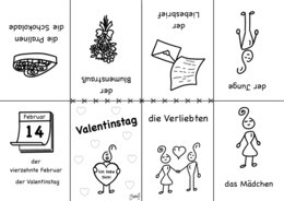 Valentinstag Minibuch Vokabeln