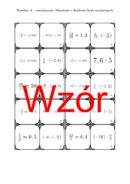 Domino - Mnożenie i dzielenie liczb wymiernych | matematyka