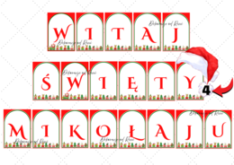 ✨ Girlanda „Witaj, Święty Mikołaju” – idealna dekoracja na mikołajki! ✨wersja 4