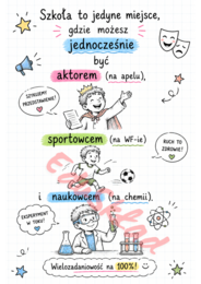 📚 Dlaczego warto chodzić do szkoły? – gazetka szkolna w wersji rysunkowej