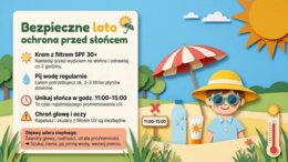 Lato - prezentacja edukacyjna/gazetka szkolna o przyrodzie, wakacjach i bezpieczeństwie