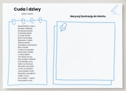 "Cuda i dziwy" praca z wierszem
