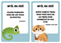 Gazetka - karty z inspirującymi cytatami dla dzieci