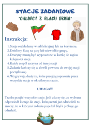 "Chłopcy z Placu Broni" - zapętlone stacje zadaniowe (lekcja w ruchu)