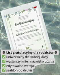 ✉️ List gratulacyjny dla rodziców – uniwersalny szablon na zakończenie roku