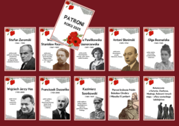 PATRONI ROKU 2025 – gazetka – biblioteka – język polski – 11 stron – wersja 1