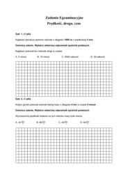 Zadania egzaminacyjne – Droga, prędkość, czas