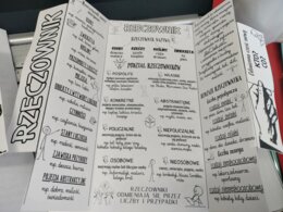 Składane wklejki odmienne części mowy