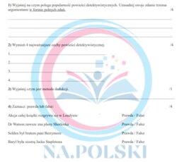 "Przygody Sherlocka Holmesa. Pies Baskerville'ów" - sprawdzian