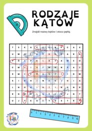 Wykreślanka rodzaje kątów