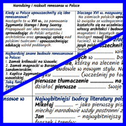 Narodziny i rozkwit renesansu w Polsce - notatki i karta pracy