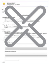 KARTA PRACY - II WOJNA ŚWIATOWA - MATERIAŁ DYDAKTYCZNY