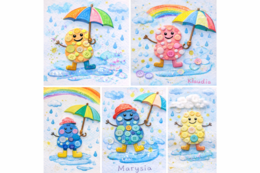 Deszczowe stworki z guzików