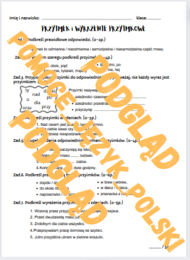 Przyimek i wyrażenie przyimkowe / części mowy / sprawdzian / kartkówka / karta pracy / KLUCZ ODPOWIEDZI