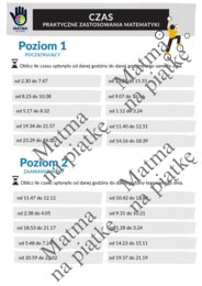 CZAS/PRAKTYCZNE ZASTOSOWANIA MATEMATYKI/Karta pracy/Klasa 4 SP./ Klasa 5 SP./ Klasa 6 SP.