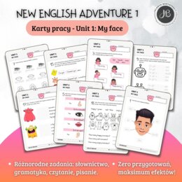New English Adventure 1 – Unit 1: My face – Karty pracy dla klasy 1