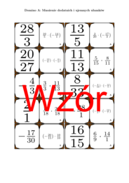 Domino - Mnożenie dodatnich i ujemnych ułamków | matematyka