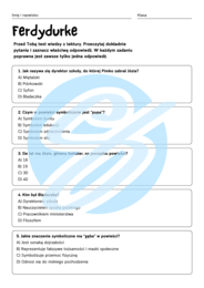 Test z lektury „Ferdydurke” | Witold Gombrowicz | Szkoła średnia | 15 pytań ABCD + Klucz + Skala ocen