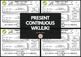 PRESENT CONTINUOUS - wklejki dla klas 6-8