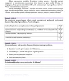 Karta pracy "Zakon Krzyżacki"