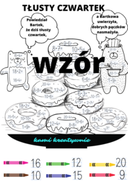 Tłusty czwartek - dodawanie i odejmowanie w zakresie 20