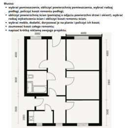 Projekt matematyczny - remont mieszkania klasa 6