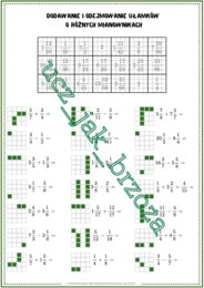 Dodawanie i odejmowanie ułamków zwykłych o różnych mianownikach, karta pracy, kodowanie, klasa 5