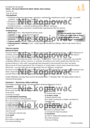Karta pracy z czytanką "The Secret Behind the Mask" słownictwo: emocje i osobowość B1