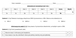 Miniarkusz egzaminacyjny nr 2 - przygotowanie do egzaminu ósmoklasisty