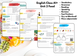 🍕English Class A1+ – Unit 2: FOOD - zestaw kart pracy
