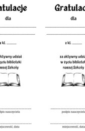 Zakładki - gratulacje biblioteczne na koniec roku szk.