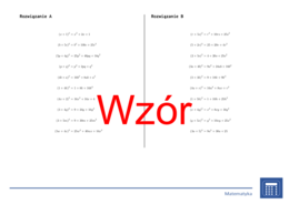 Wzór algebraiczny (A+B)^2, upraszczanie (liczby całkowite) | matematyka, algebra | 26 kolumn