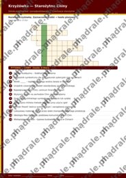KRZYŻÓWKA "INDIE I CHINY" KARTA PRACY + KLUCZ ODPOWIEDZI