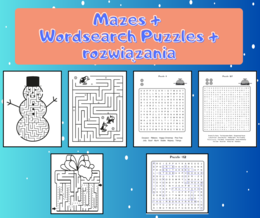 Christmas mazes and wordsearch puzzles