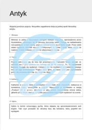 Antyk – Najważniejsze Zagadnienia – Karty Pracy dla Maturzystów