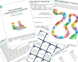 Gra planszowa z ułamkami (zwykłe i dziesiętne) dla klasy 5 i 6