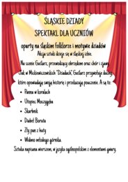 Śląskie Dziady - scenariusz spektaklu