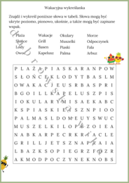 Wakacyjna wykreślanka