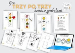 Gra powtórzeniowa "Trzy po trzy" [kostki z symbolami]
