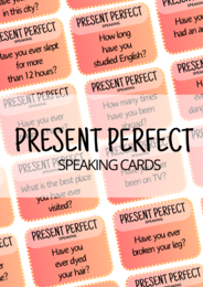 Present Perfect - 80 speaking questions - karty do speakingu - angielski - mówienie - egzamin ósmoklasisty - matura ustna